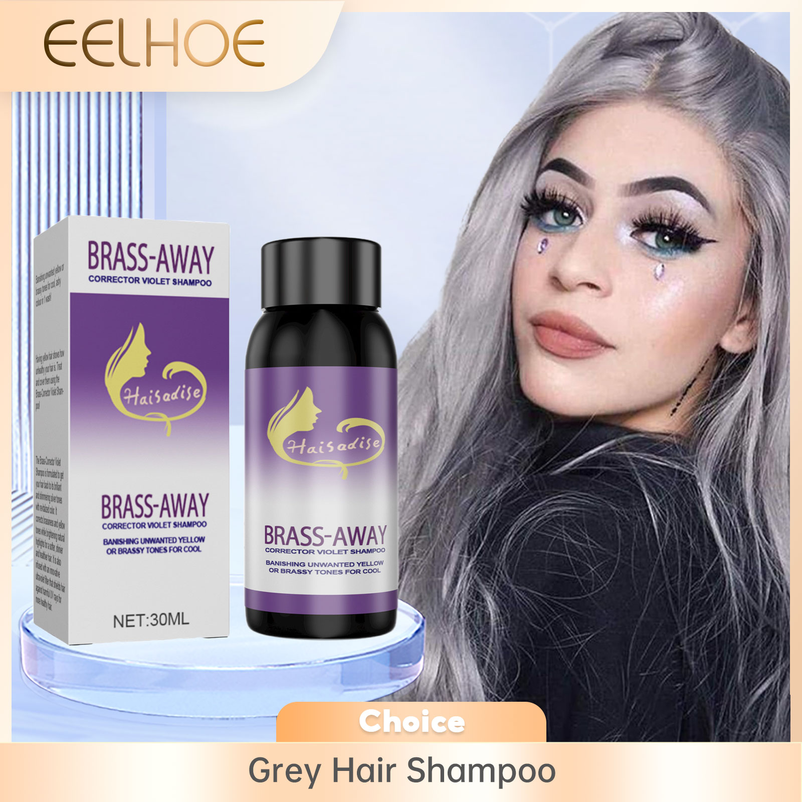 Purple Toning Shampoo - Warna abu-abu memperbaiki sampo pewarna rambut