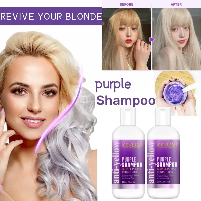 Purple Toning Shampoo - Sampo ungu Blonde Platinum dikelantang abu-abu