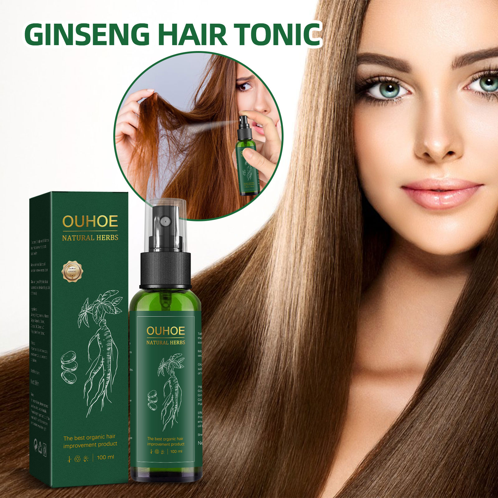 Semprotan perawatan rambut Gin - Hair Care Herbal Products ulasan dan harga